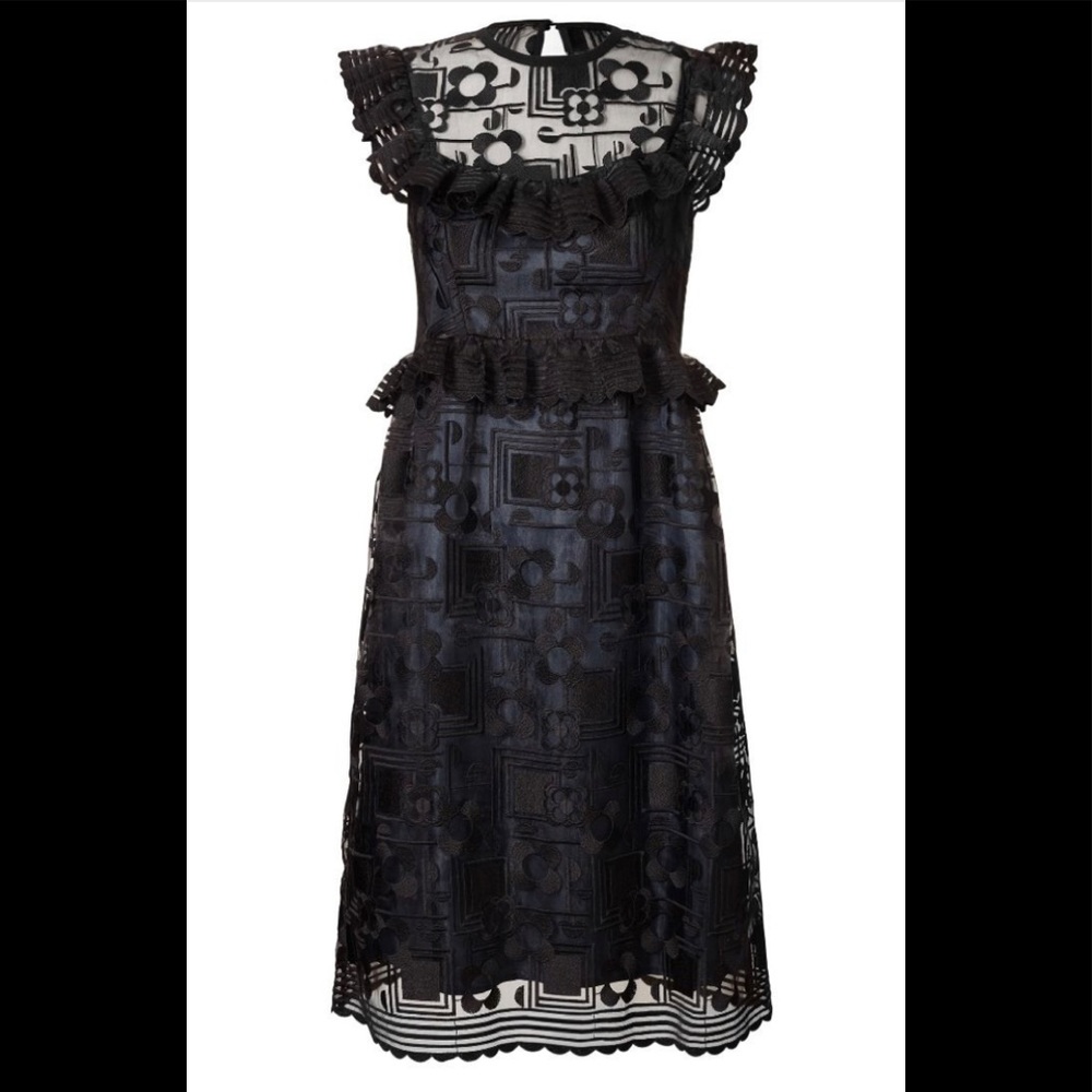 Orla Kiely Embroidered organza Plum Frill Dress